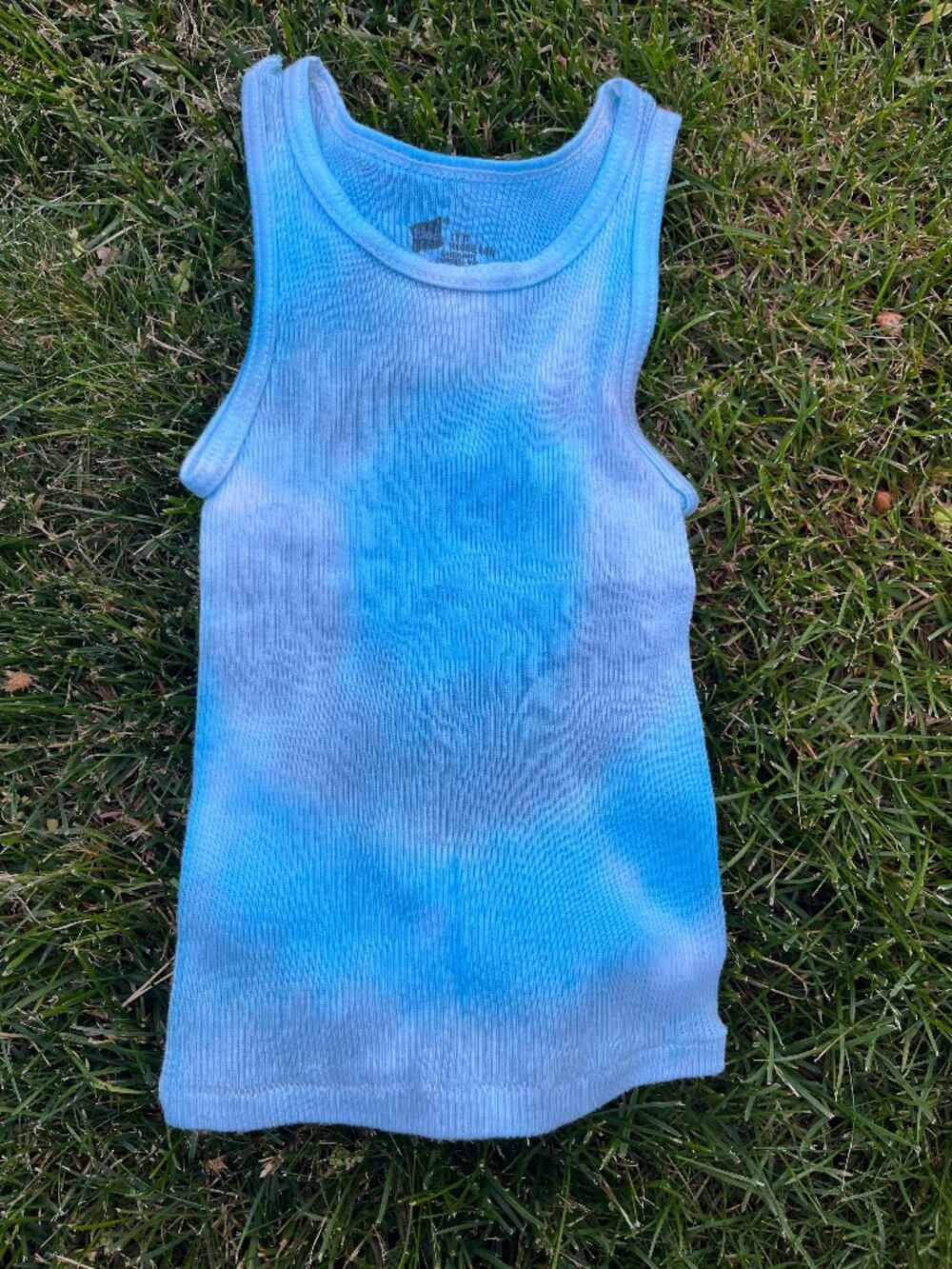 Toddler 2-3T Teal & Aquamarine Blue Bullseye Tie-Dye Tank Top